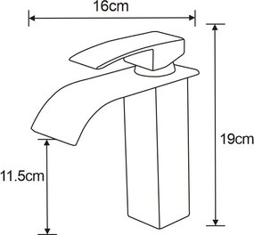 Mexen Aries umývadlová batéria, zlatá, 744800-50
