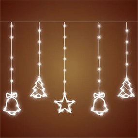 LED Vianočná vonkajšia reťaz 186xLED 7m IP44 studená biela