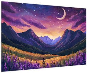 Obraz - Fialová krajina (90x60 cm)