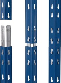 Kovové regály RIVET PRO 180x90x60 DTD drevotrieska 4 úrovne modro-oranžová