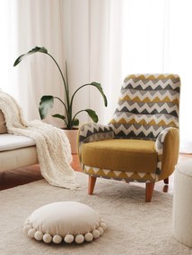 Křeslo Zikzak žluté/vícebarevné