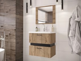 Kúpeľňový nábytok Torvaldi V, Sifón: so sifónom, Umývadlo: nie, Farby: wotan / wotan + čierny mat