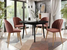Okrúhly stôl Botiler FI 100 so 4 stoličkami ST100 04, Farby: natura, Potah: Magic Velvet 2217