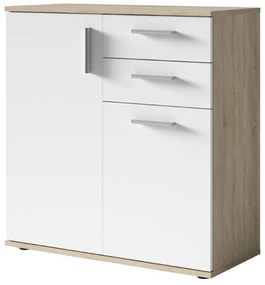 Komoda, dub sonoma/biela, METRIS TYP 3