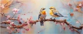 Obraz - Zamilovaní vtáčiky (120x50 cm)