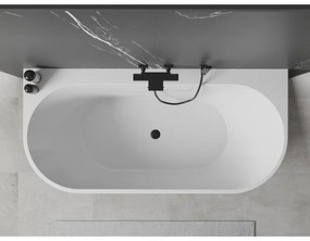 Mexen Oval+, voľne stojaca vaňa ku stene 170 x 80 cm, biela lesklá, čierna matná, 52681708000-70