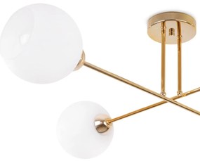 Stropné svietidlo Eliza, 4x biele sklenené tienidlo, G