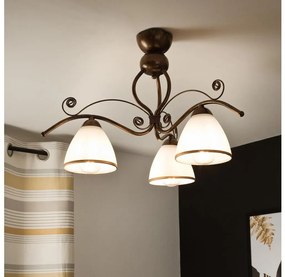 Lamkur Prisadený luster RETRO 3xE27/60W/230V bronz patina LA56135