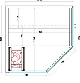 BPS-koupelny Kombinovaná sauna 2v1 HYD-7524 - Infrasauna + fínska sauna 150x150, 4-5 osôb