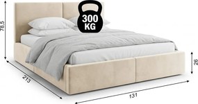 Čalúnená posteľ s úložným priestorom HILTON 120x200 - kašmírová