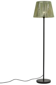 Vonkajšia stojaca lampa čierna so zeleným lanovým tienidlom IP44 - Virginia Jayla