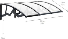 ARTPLAST Vstupná strieška 120 × 210 cm, priehľadná