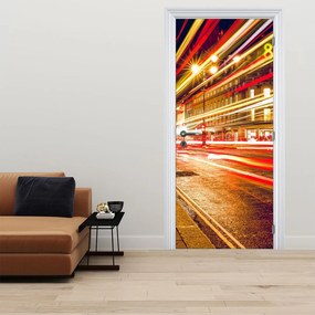 Fototapeta na dvere - Červená londýnska telefónna búdka (95x205cm)