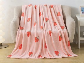 XPOSE® Mikroplyšová deka STRAWBERRY 140x200 cm