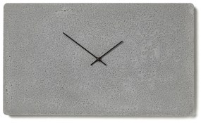 Nástenné betónové hodiny CLOCKIES, 49x29cm, obdĺžnikové, horizontálne, šedé