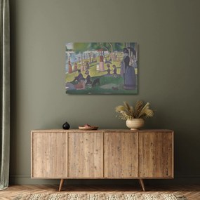 Sklenený obraz - Georges Seurat, A Sunday on La Grande Jatte, reprodukcia (70x50 cm)