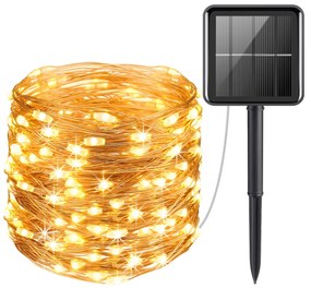 Bezdoteku LEDSolar 100 vianočné solárne reťaz teplá biela, IPRO, 2W, teplá biela