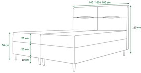 Manželská posteľ Boxspring 140 cm Saruta (bordová) (s matracom a úložným priestorom). Vlastná spoľahlivá doprava až k Vám domov. 1047354
