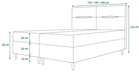 Manželská posteľ  Boxspring 180 cm Saruta (bordová) (s matracom a úložným priestorom). Vlastná spoľahlivá doprava až k Vám domov. 1047368
