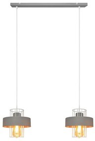 Luster na lanku VOLTA 2xE27/15W/230V šedá