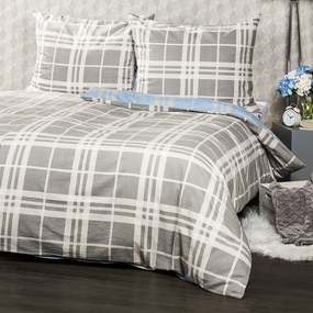 4Home Flanelové obliečky Modrá kocka, 160 x 200 cm, 70 x 80 cm