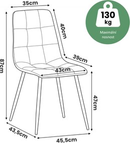Čalouněná jídelní židle Nero béžová