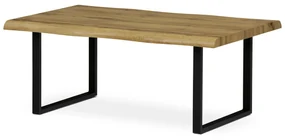 Autronic - konferenční stůl, 110x70x45 cm, MDF deska, 3D dekor divoký dub, kov, černý lak - AHG-861 OAK AKCE