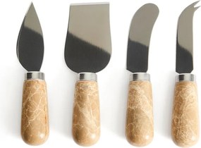 Nože v súprave 4 ks na syr z nehrdzavejúcej ocele Adoma – Kave Home