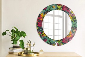Ručne maľované kvety Okrúhle dekoračné zrkadlo