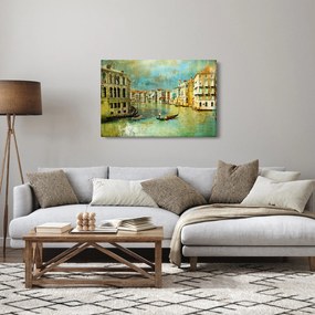 Obraz - Benátsky kanál a gondoly (90x60 cm)