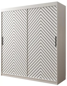 Skriňa Jodełka 1 180 biely/biely/čierna