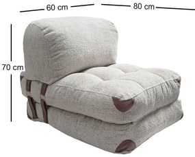 Rozkládací futonové křeslo Kadife Teddy šedé