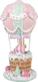 Vianočné dekorácie teplovzdušný balón s perníčkom Pastel Christmas Chic - 18*14*31 cm