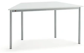 Stôl SONITUS TRAPETS, 1200x600x720 mm, HPL - biela, strieborná