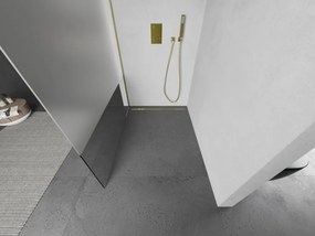 Mexen Kioto, sprchová zástena Walk-In 120 x 200 cm, 8mm číre sklo-námraza, zlatý matný profil, 800-120-101-55-35