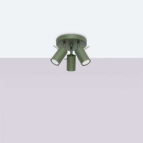 Stropné svietidlo Ring, 3x olivové kovové tienidlo, (možnosť polohovania)