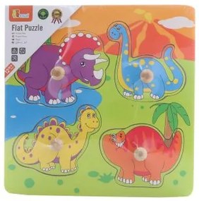 Viga puzzle s úchytmi Dino multicolor