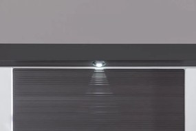 Vysoká vitrína Caracas typ 02, grafit / biely lesk, s osvetlením