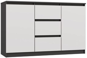 Komoda Malwa 2D3S 120 cm antracit/bílá
