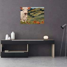 Sklenený obraz - Imitácia pleteného motívu (70x50 cm)