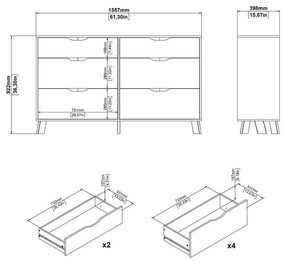 Biela/v prírodnej farbe komoda v dekore duba 156x92x40 cm Ikast – Tvilum