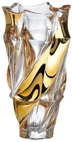 KRIŠTÁĽOVÁ VÁZA BOHEMIA FLAMENCO BELT GOLD 300 MM