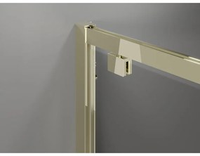 Mexen Exo, dvojité výklopné sprchové dvere 70 cm, číre sklo, zlatá, 8182-070-000-50-00