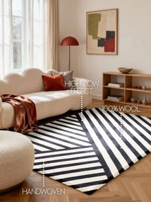 Koberec Elle Decoration Stryve biely / čierny
