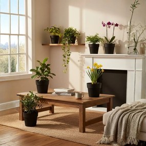 PLASTOVÝ KVETINÁČ SILVA LINE 14,5X13 CM ČIERNA