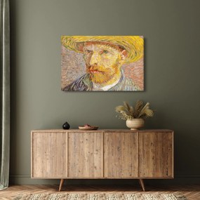 Obraz - Vincent van Gogh, Self-Portrait with a Straw Hat (The Potato Peeler), reprodukcia (90x60 cm)