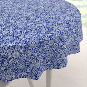 Biante Dekoračný okrúhly obrus PML-100 Modro-biely ľudový ornament Ø 80 cm