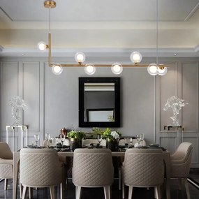 Toolight - Závesná kovová lampa 8xG9, zlatá, OSW-03402