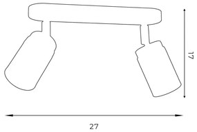 Bodové svietidlo RENO 2xGU10/8W/230V čierna/zlatá