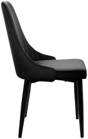 Jedálenská stolička LORIENT zamatová, čierna